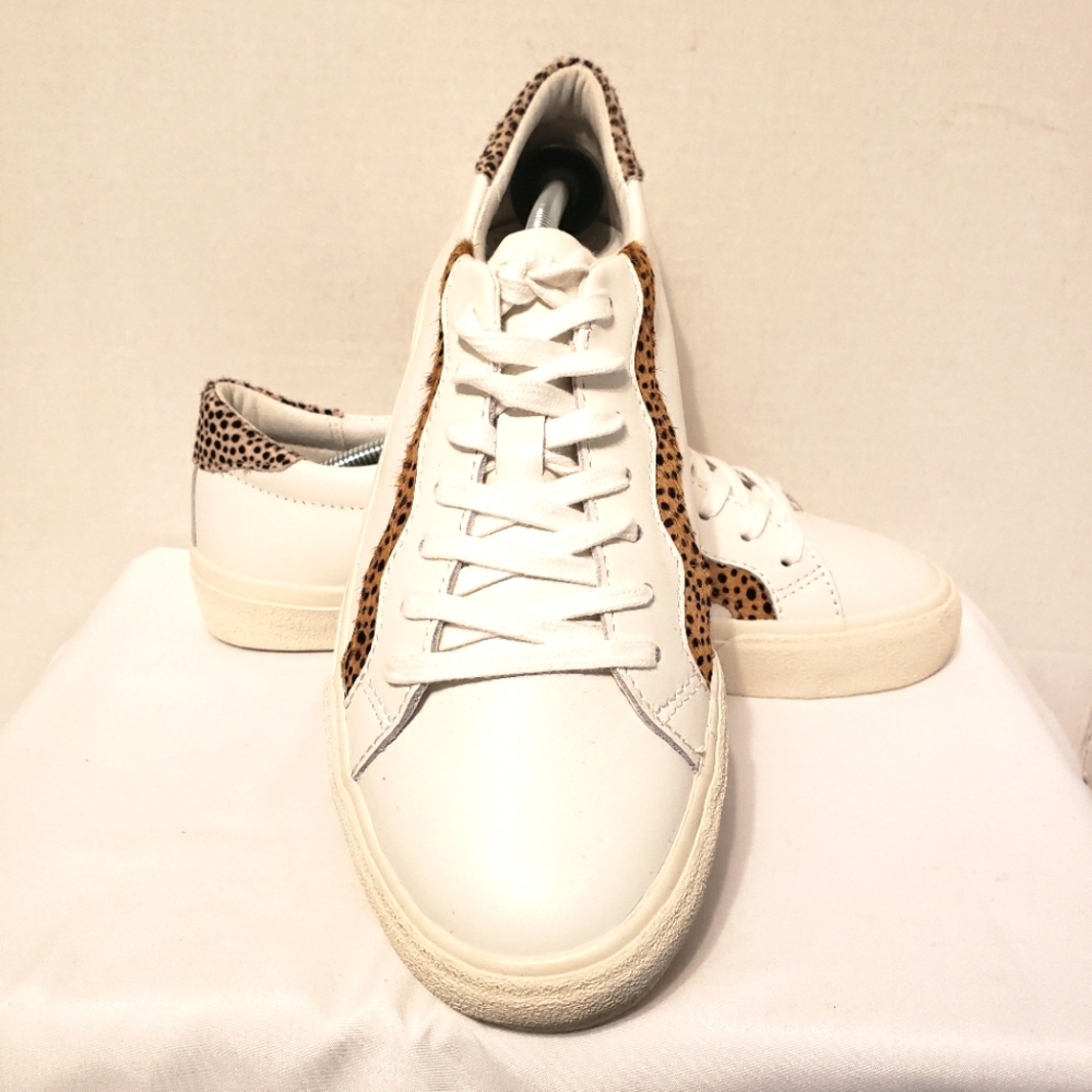 Madewell Sidewalk Low-Top Sneakers in Leather and Calf Hair: Wave Edition 8.5
